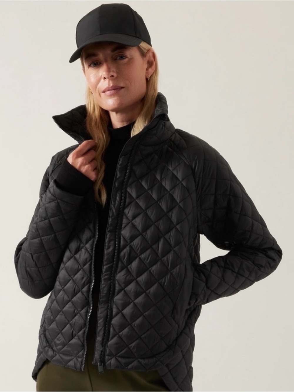 Athleta Whisper Featherless Quilted Navy Women's Jacket